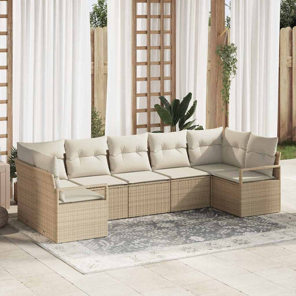 Tuin Sofa Set 7 Pcs Poly Riet