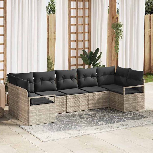 Tuin Sofa Set 7 Pcs Poly Riet