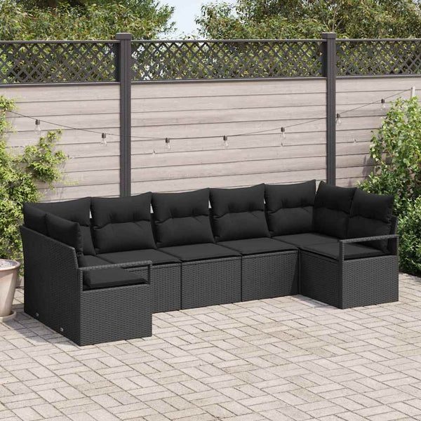 Tuin Sofa Set 7 Pcs Poly Riet