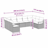 Tuin Sofa Set 9 Pcs Poly Riet
