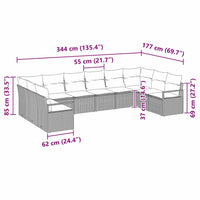 Tuin Sofa Set 10 Pcs Poly Riet