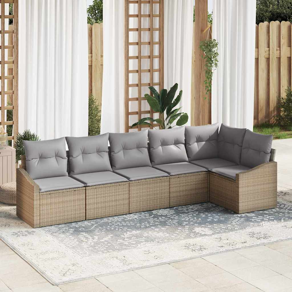 Tuin Sofa Set 6 Pcs Poly Riet
