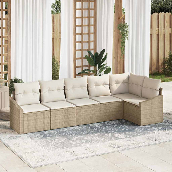 Tuin Sofa Set 6 Pcs Poly Riet