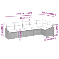 Tuin Sofa Set 6 Pcs Poly Riet
