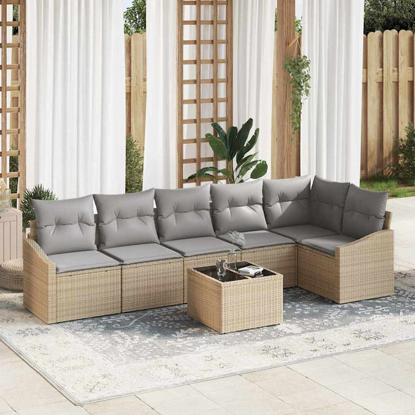 Tuin Sofa Set 6 Pcs Poly Riet