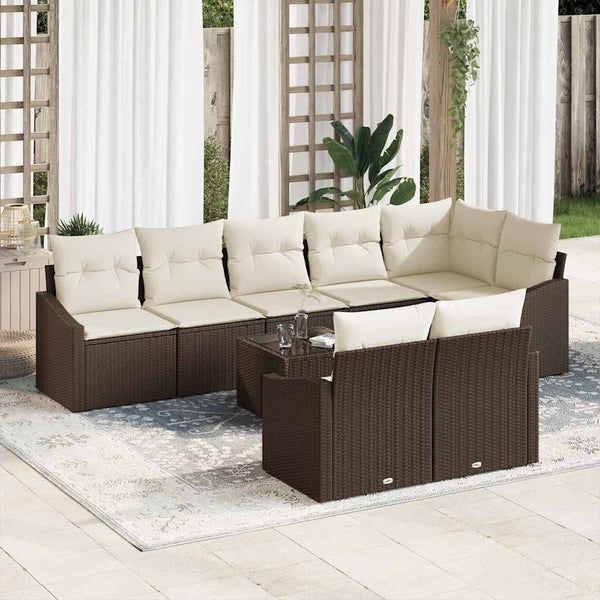 Tuin Sofa Set 9 Pcs Poly Riet