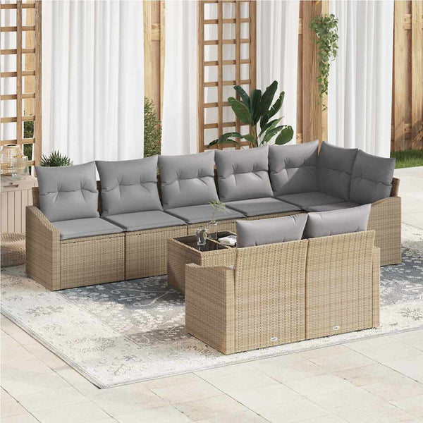 Tuin Sofa Set 9 Pcs Poly Riet
