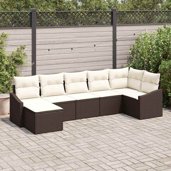 Tuin Sofa Set 7 Pcs Poly Riet
