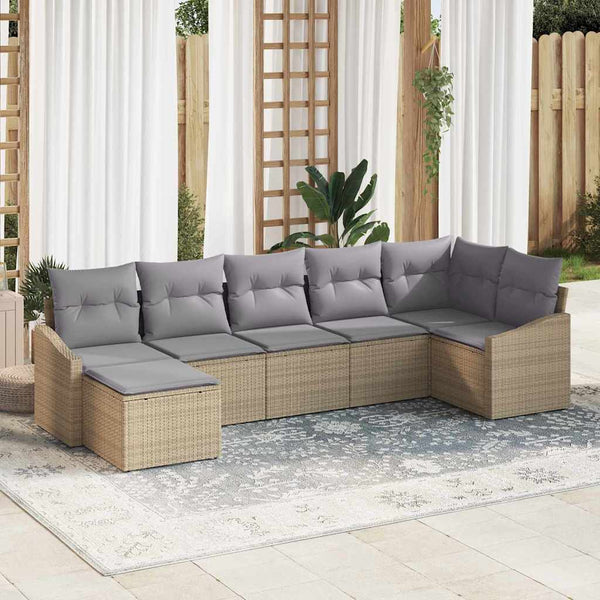 Tuin Sofa Set 7 Pcs Poly Riet