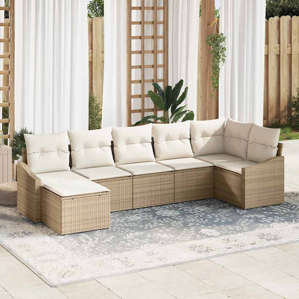 Tuin Sofa Set 7 Pcs Poly Riet