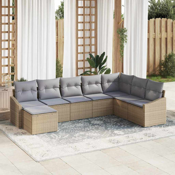 Tuin Sofa Set 8 Pcs Poly Riet