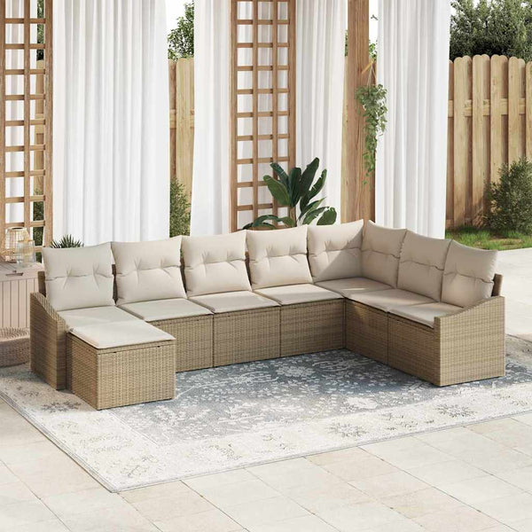 Tuin Sofa Set 8 Pcs Poly Riet