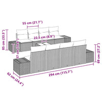 Tuin Sofa Set Met Kussen 7 Pcs 55 X 55 X 37 Cm