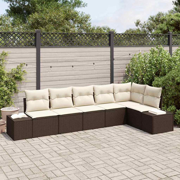 Tuin Sofa Set Met Kussen 6 Pcs Lichtgrijs Poly Riet
