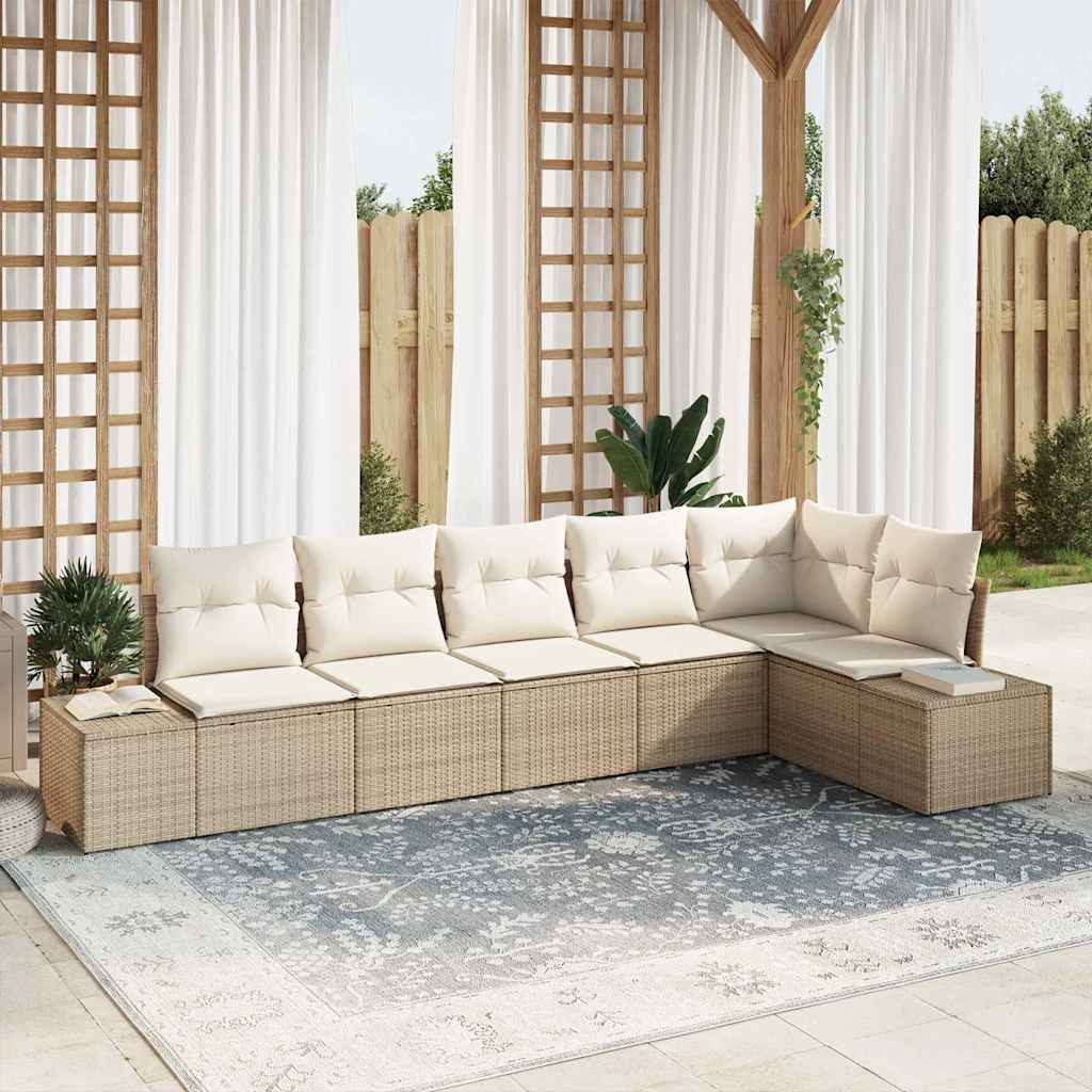 Tuin Sofa Set Met Kussen 6 Pcs Lichtgrijs Poly Riet