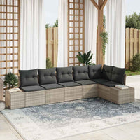 Tuin Sofa Set Met Kussen 6 Pcs Lichtgrijs Poly Riet