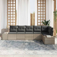 Tuin Sofa Set Met Kussen 6 Pcs Lichtgrijs Poly Riet