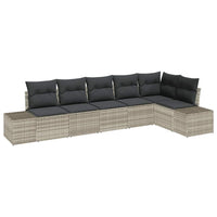 Tuin Sofa Set Met Kussen 6 Pcs Lichtgrijs Poly Riet