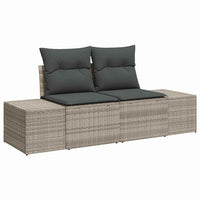 Tuin Sofa Set Met Kussen 6 Pcs Lichtgrijs Poly Riet