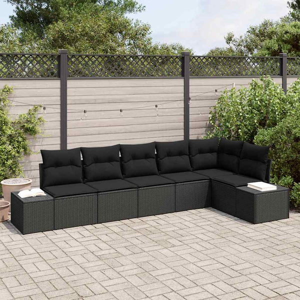 Tuin Sofa Set Met Kussen 6 Pcs Lichtgrijs Poly Riet