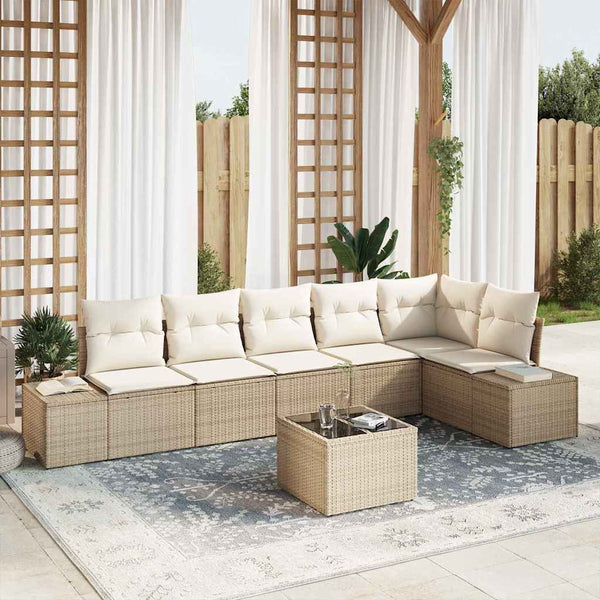 Tuin Sofa Set Met Kussen 6 Pcs Lichtgrijs Poly Riet