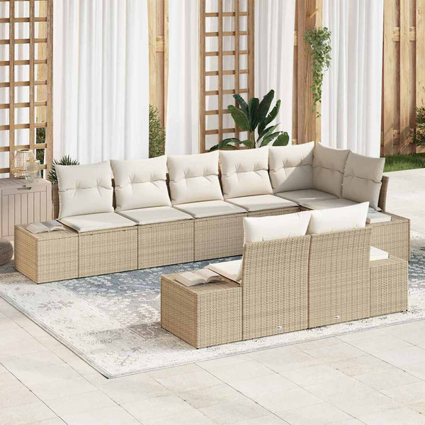 Tuin Sofa Set Met Kussen 9 Pcs Poly Riet