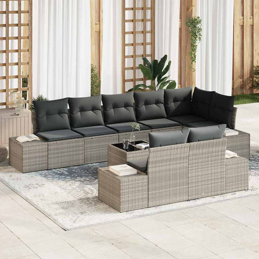 Tuin Sofa Set Met Kussen 9 Pcs Poly Riet
