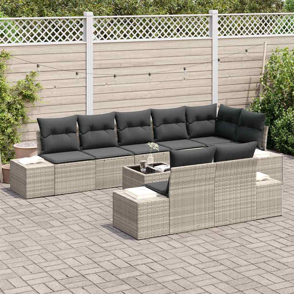 Tuin Sofa Set Met Kussen 9 Pcs Poly Riet