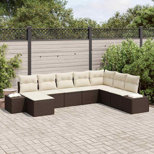 Tuin Sofa Set Met Kussen 9 Pcs 319 X 209 X 85 Cm Poly Riet