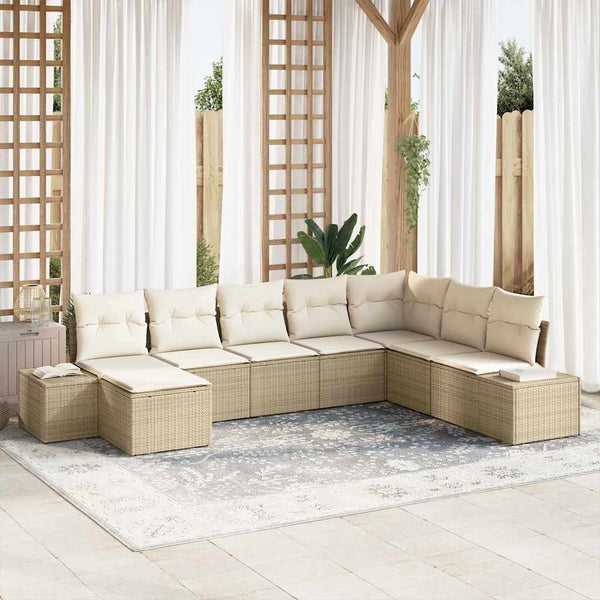 Tuin Sofa Set Met Kussen 9 Pcs 319 X 209 X 85 Cm Poly Riet