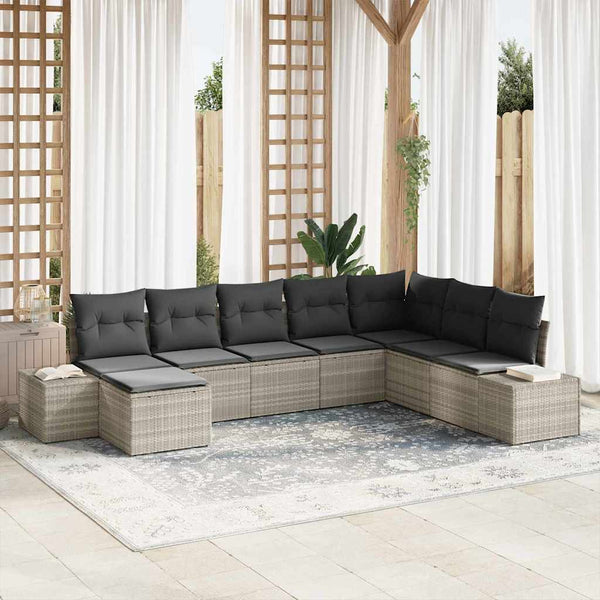 Tuin Sofa Set Met Kussen 9 Pcs 319 X 209 X 85 Cm Poly Riet