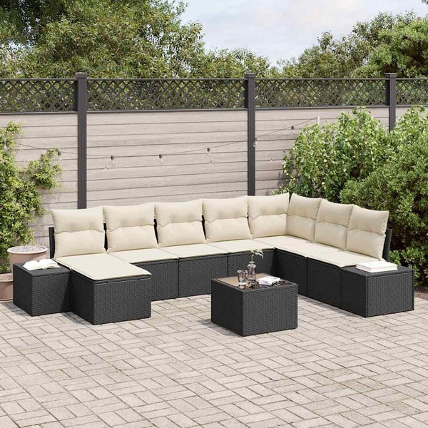 Tuin Sofa Set Met Kussen 9 Pcs 319 X 209 X 85 Cm Poly Riet