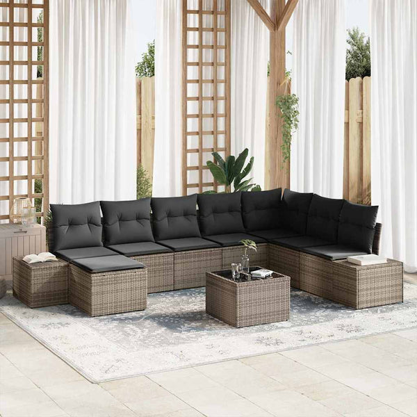 Tuin Sofa Set Met Kussen 9 Pcs 319 X 209 X 85 Cm Poly Riet