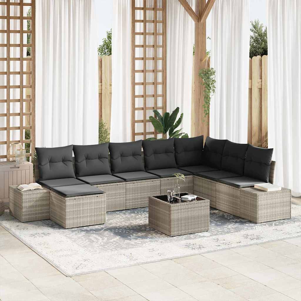 Tuin Sofa Set Met Kussen 9 Pcs 319 X 209 X 85 Cm Poly Riet