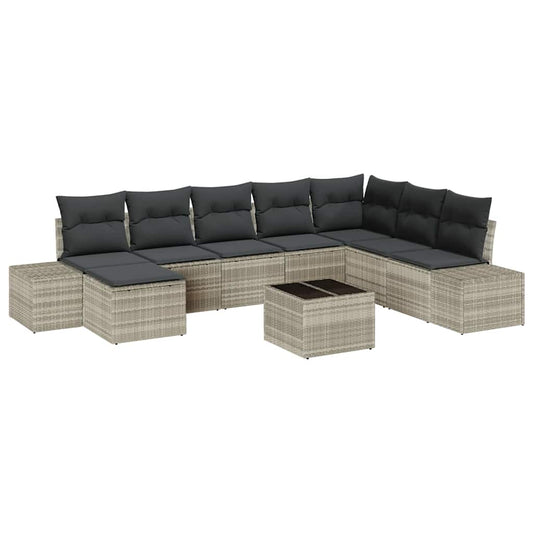 Tuin Sofa Set Met Kussen 9 Pcs 319 X 209 X 85 Cm Poly Riet