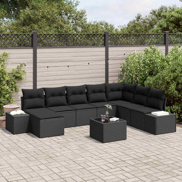 Tuin Sofa Set Met Kussen 9 Pcs 319 X 209 X 85 Cm Poly Riet
