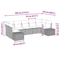 Tuin Sofa Set Met Kussen 7 Pcs Poly Riet