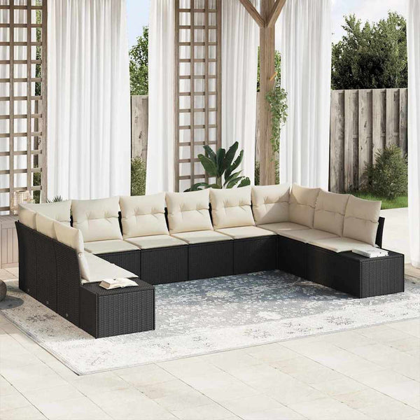 Tuin Sofa Set Met Kussen 11 Pcs Poly Riet