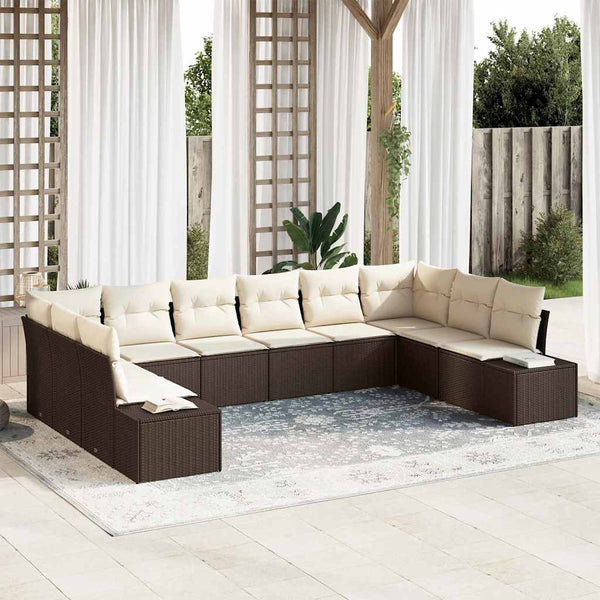 Tuin Sofa Set Met Kussen 11 Pcs Poly Riet