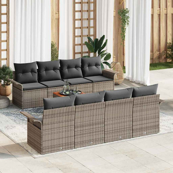 Tuin Sofa Set 9 Pcs Poly Riet