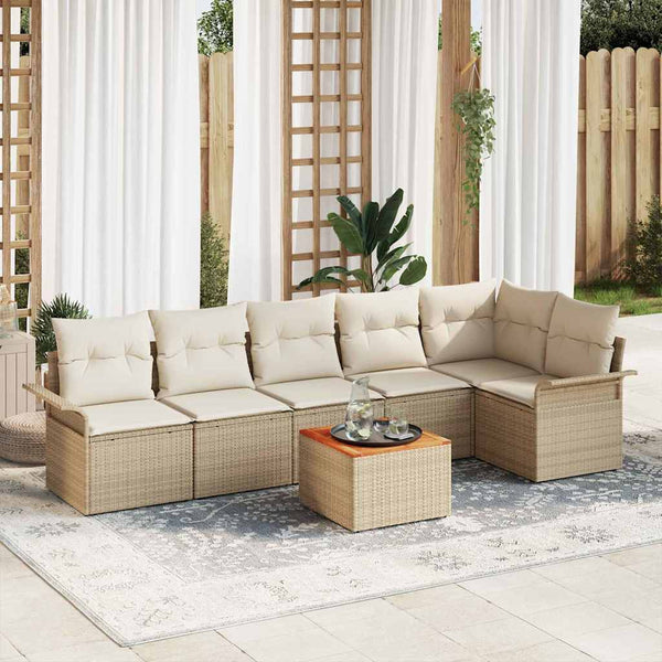 Tuin Sofa Set 7 Pcs Poly Riet