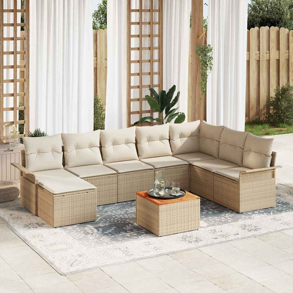 Tuin Sofa Set 9 Pcs Poly Riet