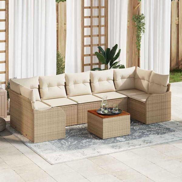 Tuin Sofa Set 8 Pcs Poly Riet