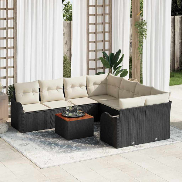 Tuin Sofa Set 9 Pcs Poly Riet