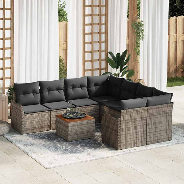 Tuin Sofa Set 9 Pcs Poly Riet