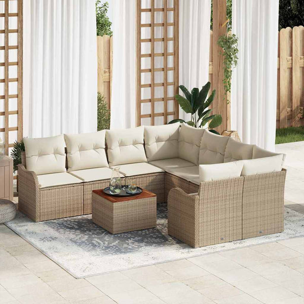 Tuin Sofa Set 9 Pcs Poly Riet