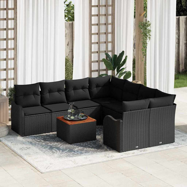 Tuin Sofa Set 9 Pcs Poly Riet