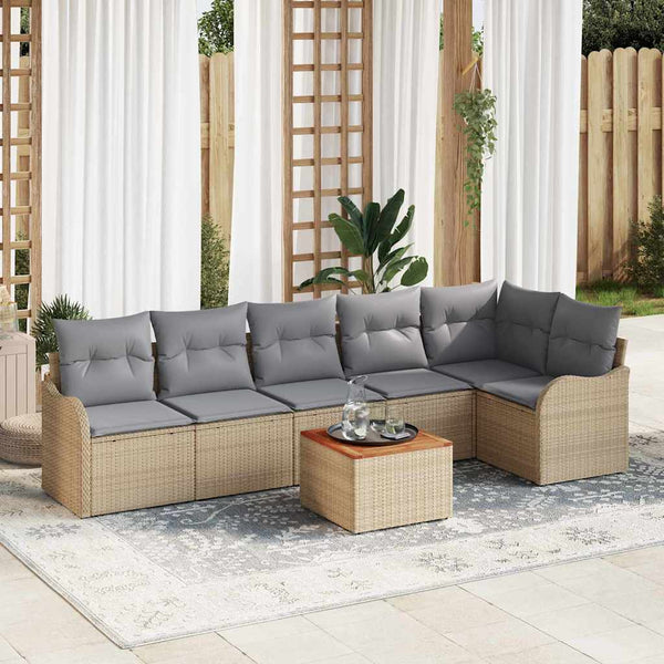 Tuin Sofa Set 7 Pcs Poly Riet