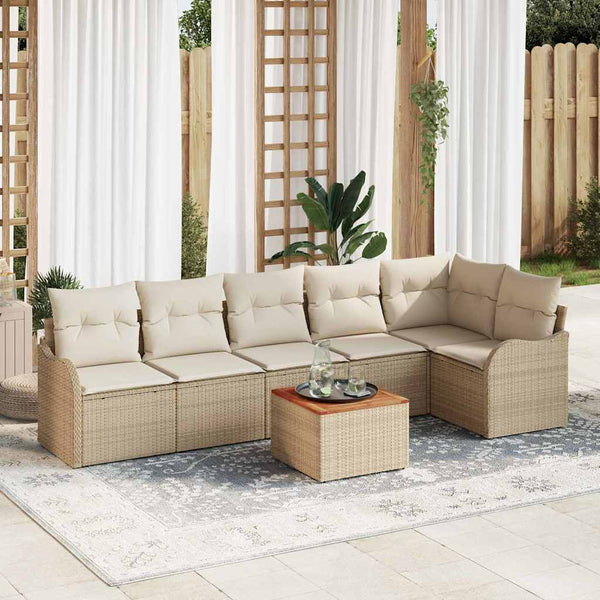 Tuin Sofa Set 7 Pcs Poly Riet