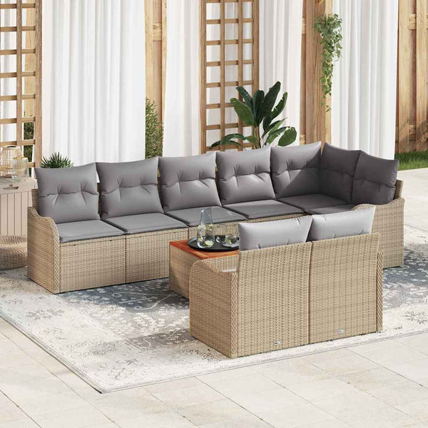 Tuin Sofa Set 9 Pcs Poly Riet